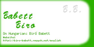 babett biro business card